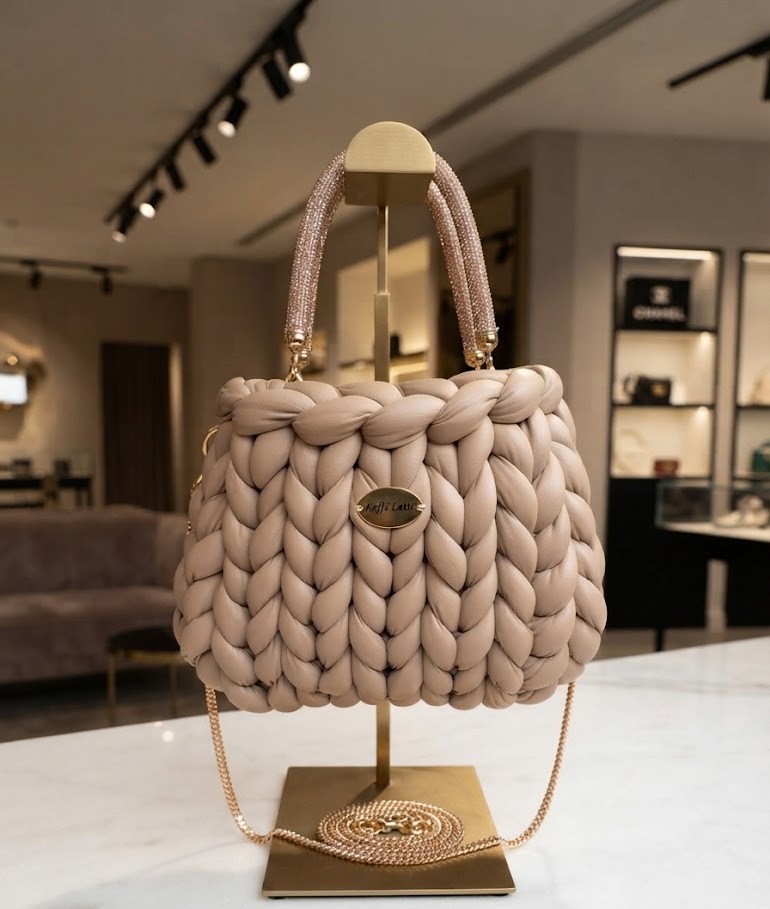 ##Le Bijou – Mini Sac en Écopelle & Strass | Kaffè Latte##